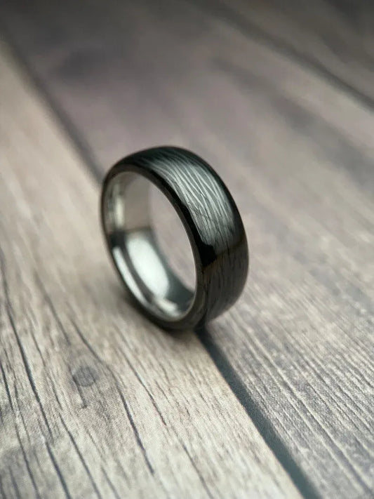 The Andromeda: Forged Carbon and Titanium Wedding Band