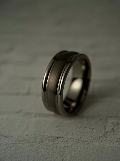 Deneb’s Elegance: Classic Brushed Dome Tungsten Ring Regalia Rings