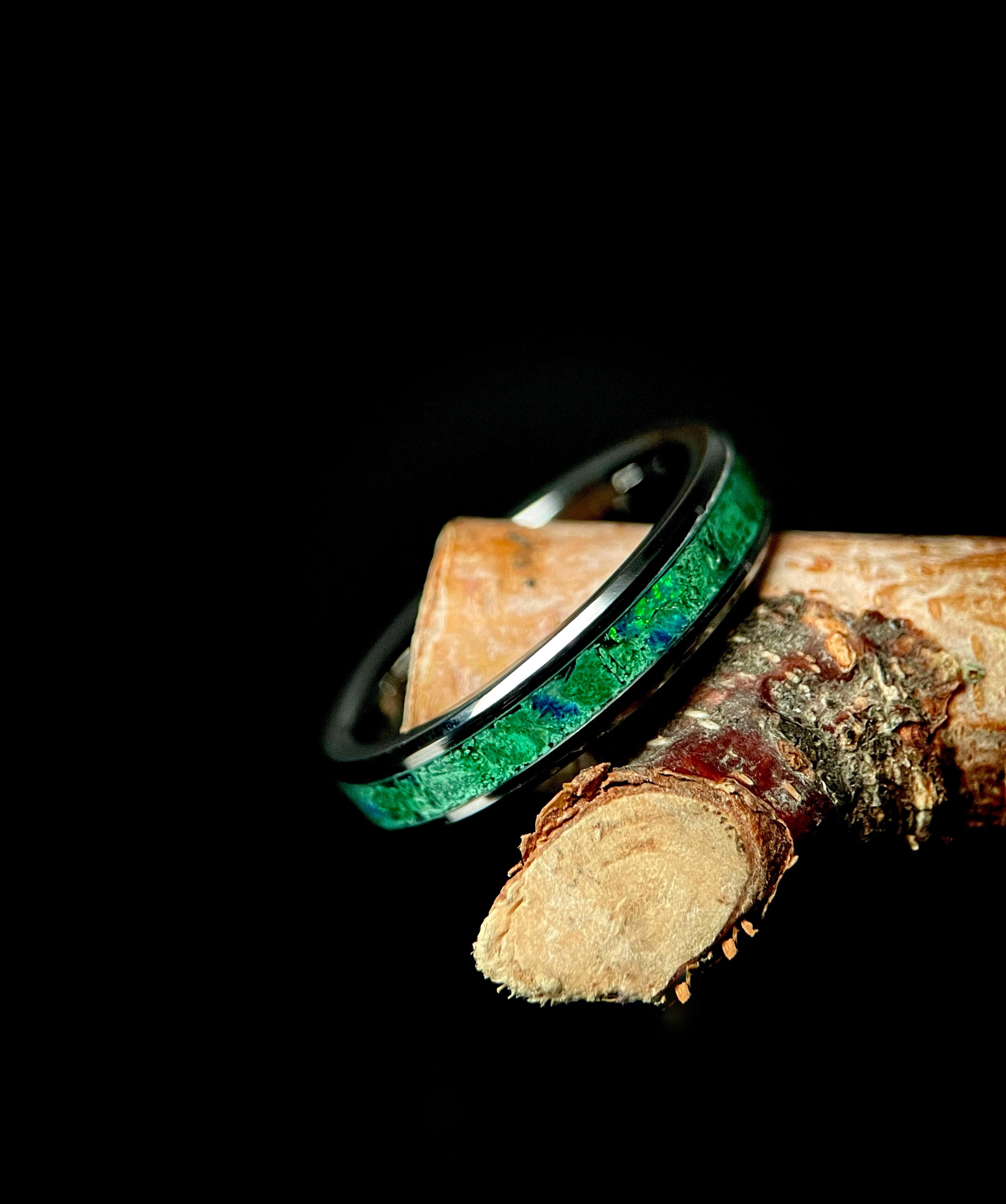 Altair : Malachite and Blue Opal Ring