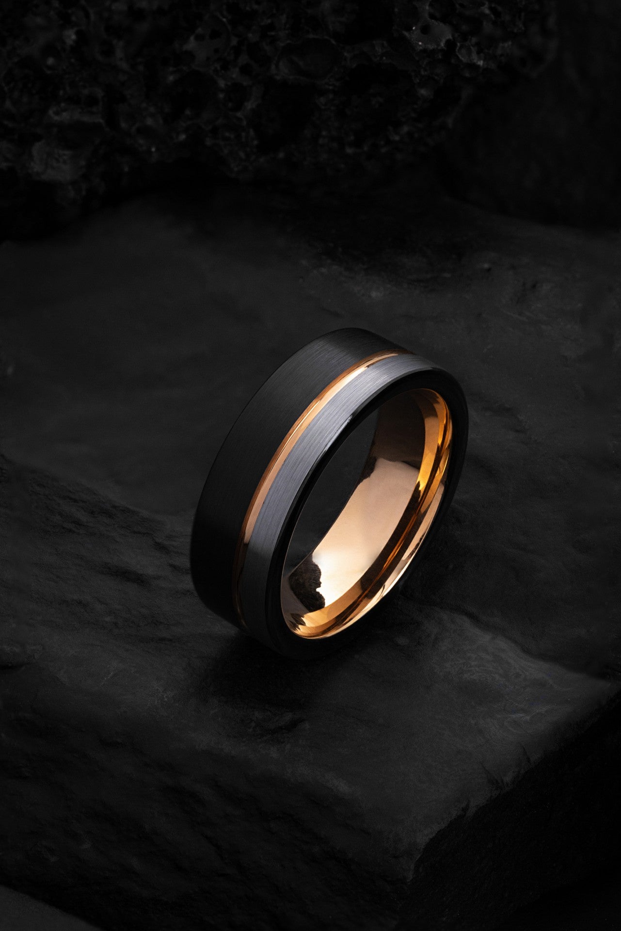 The Athena: Timeless Tungsten with Rose Gold Touch