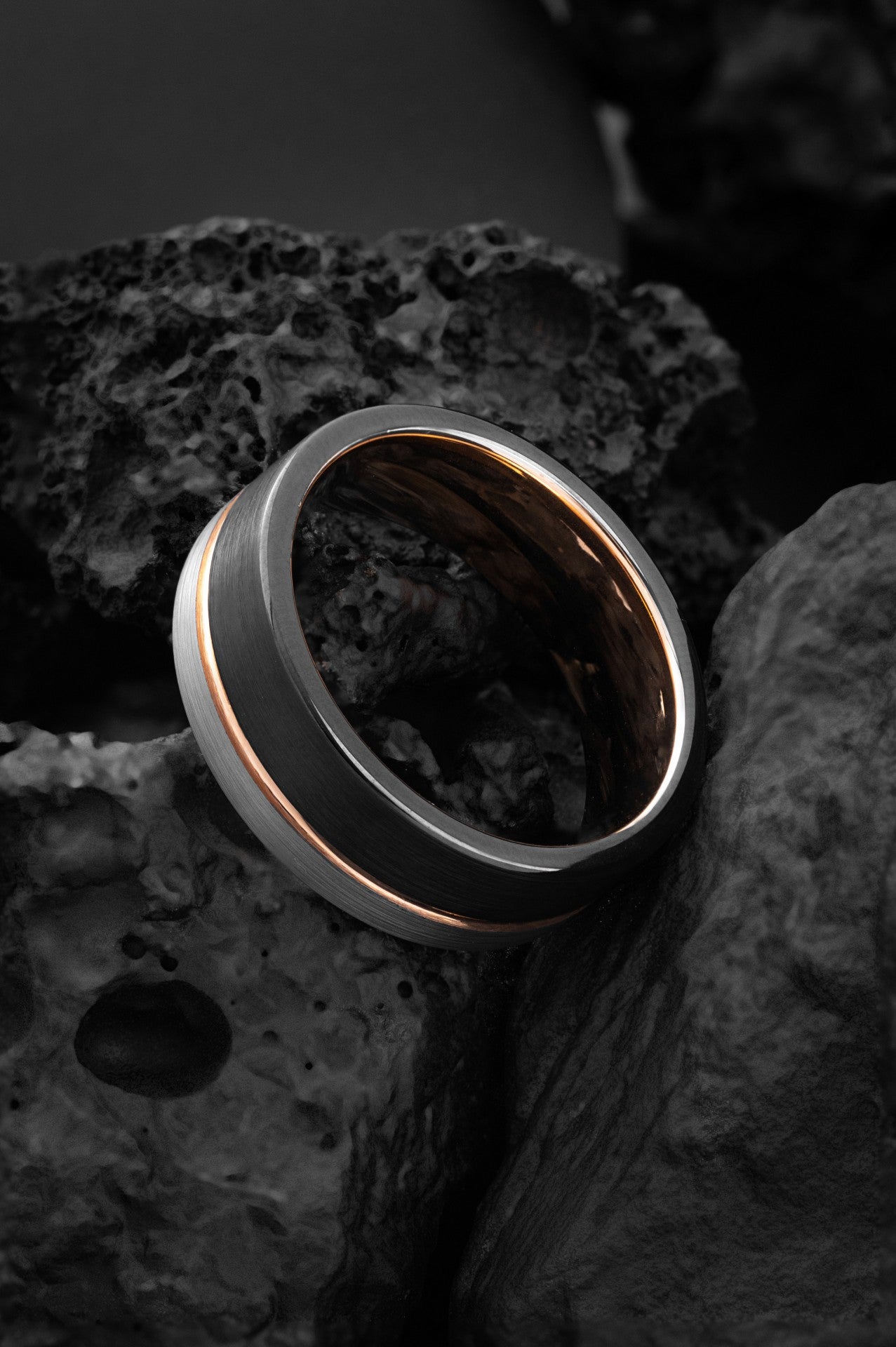 The Athena: Timeless Tungsten with Rose Gold Touch