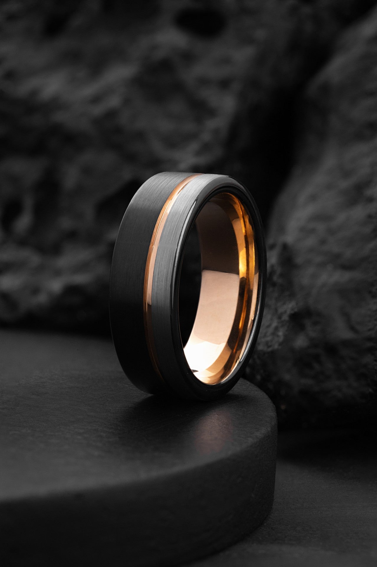 The Athena: Timeless Tungsten with Rose Gold Touch