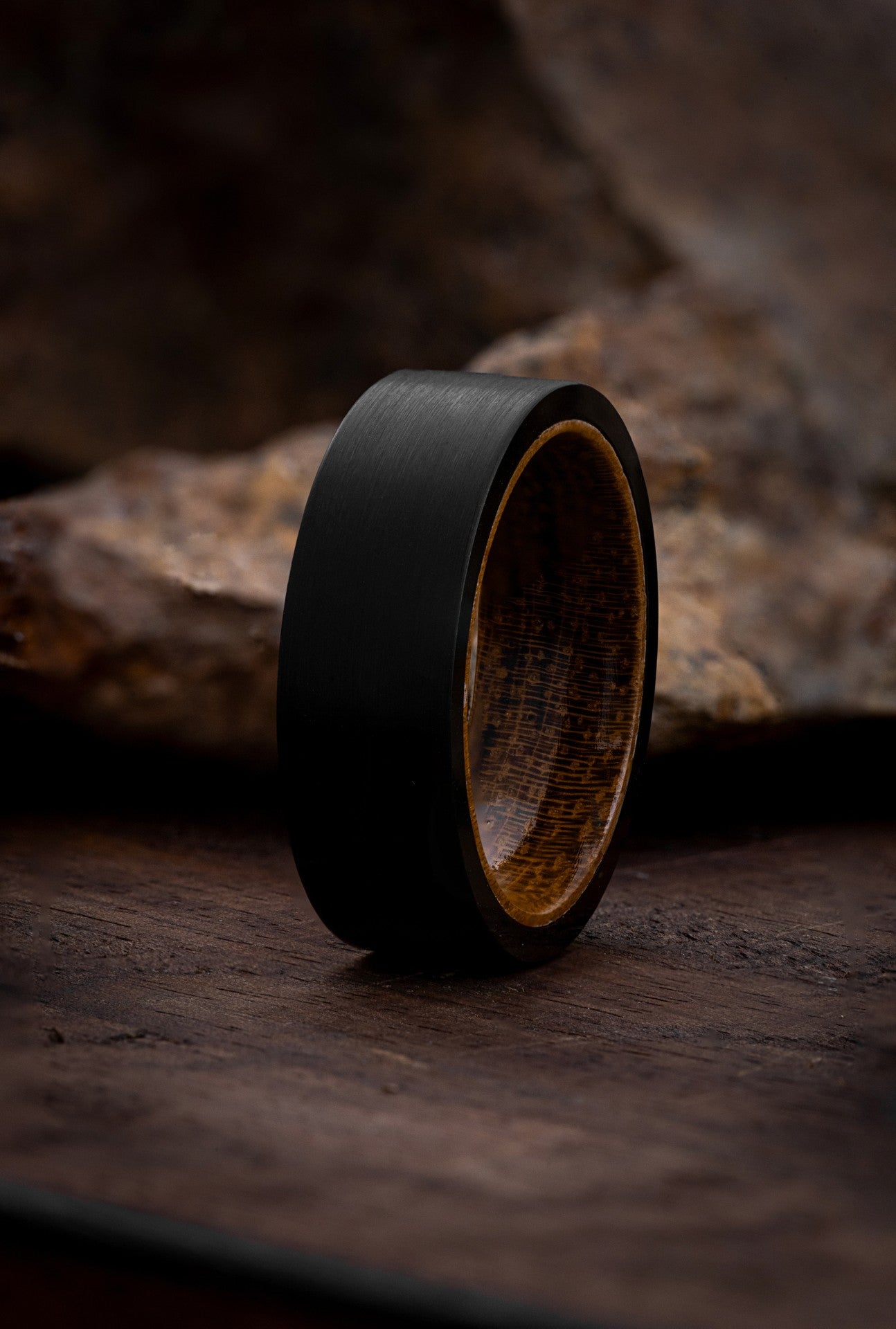 The Rigel’s Legacy: Red Wood and Black Tungsten Ring