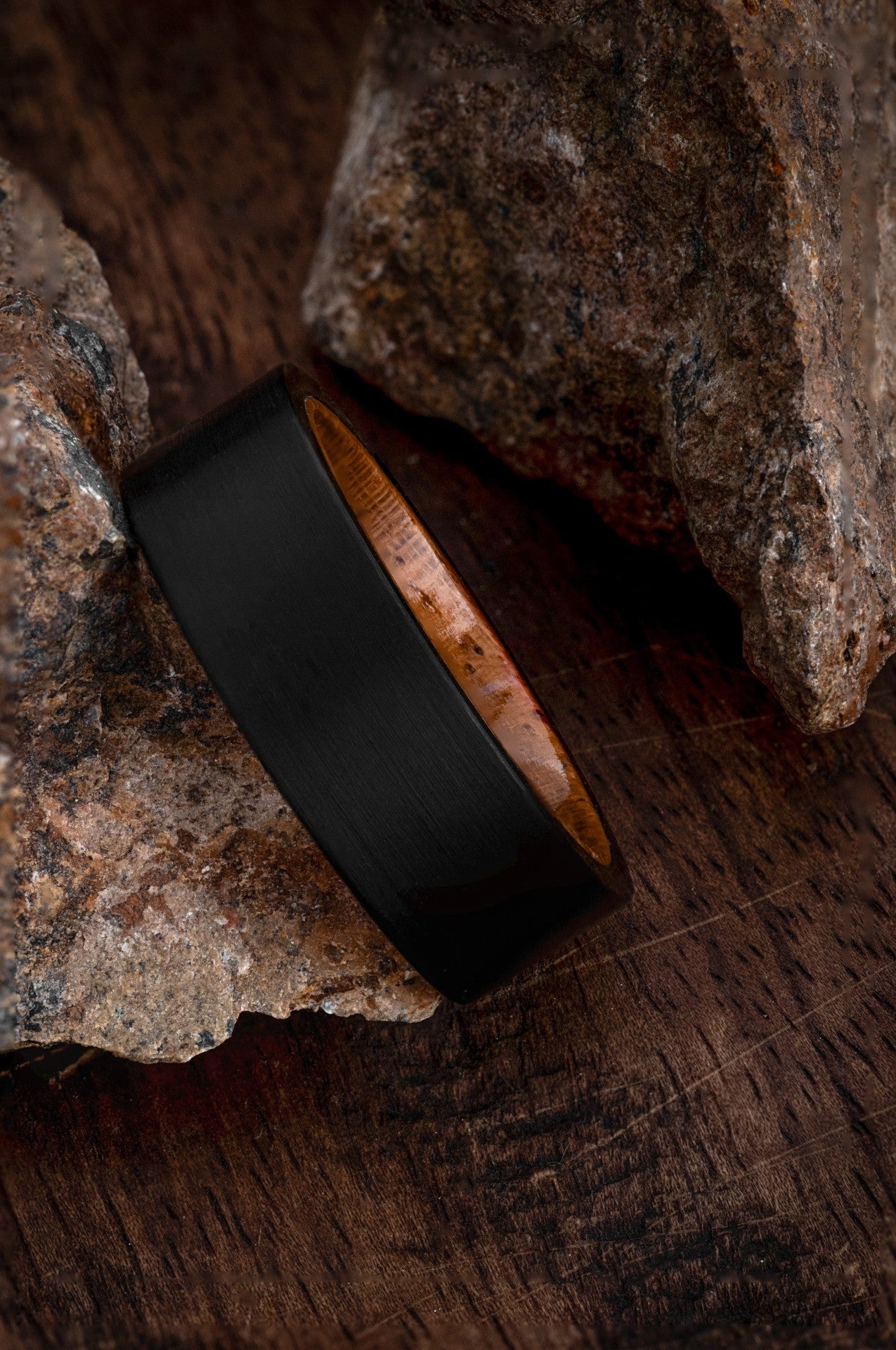 The Rigel’s Legacy: Red Wood and Black Tungsten Ring