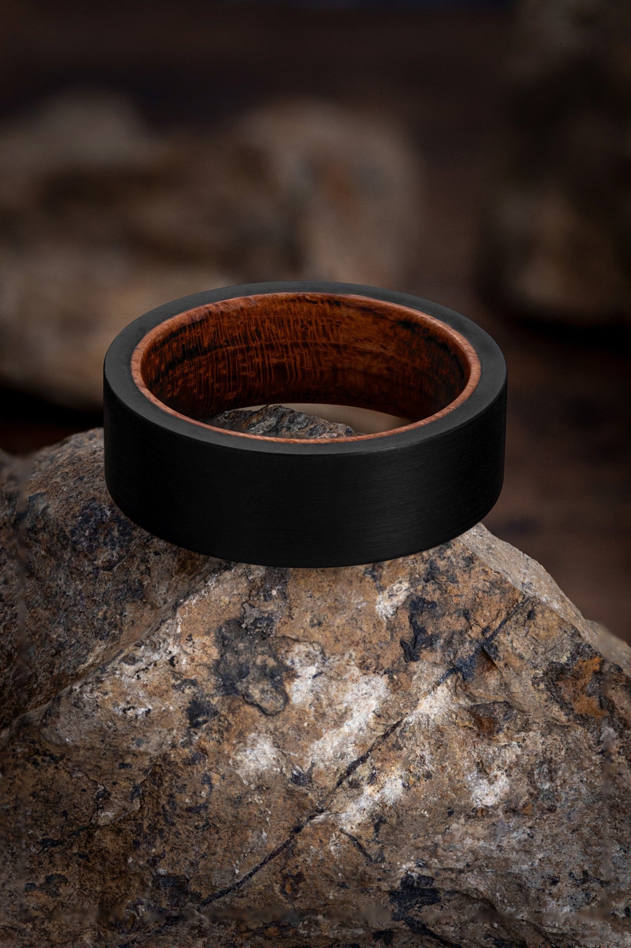 The Rigel’s Legacy: Red Wood and Black Tungsten Ring