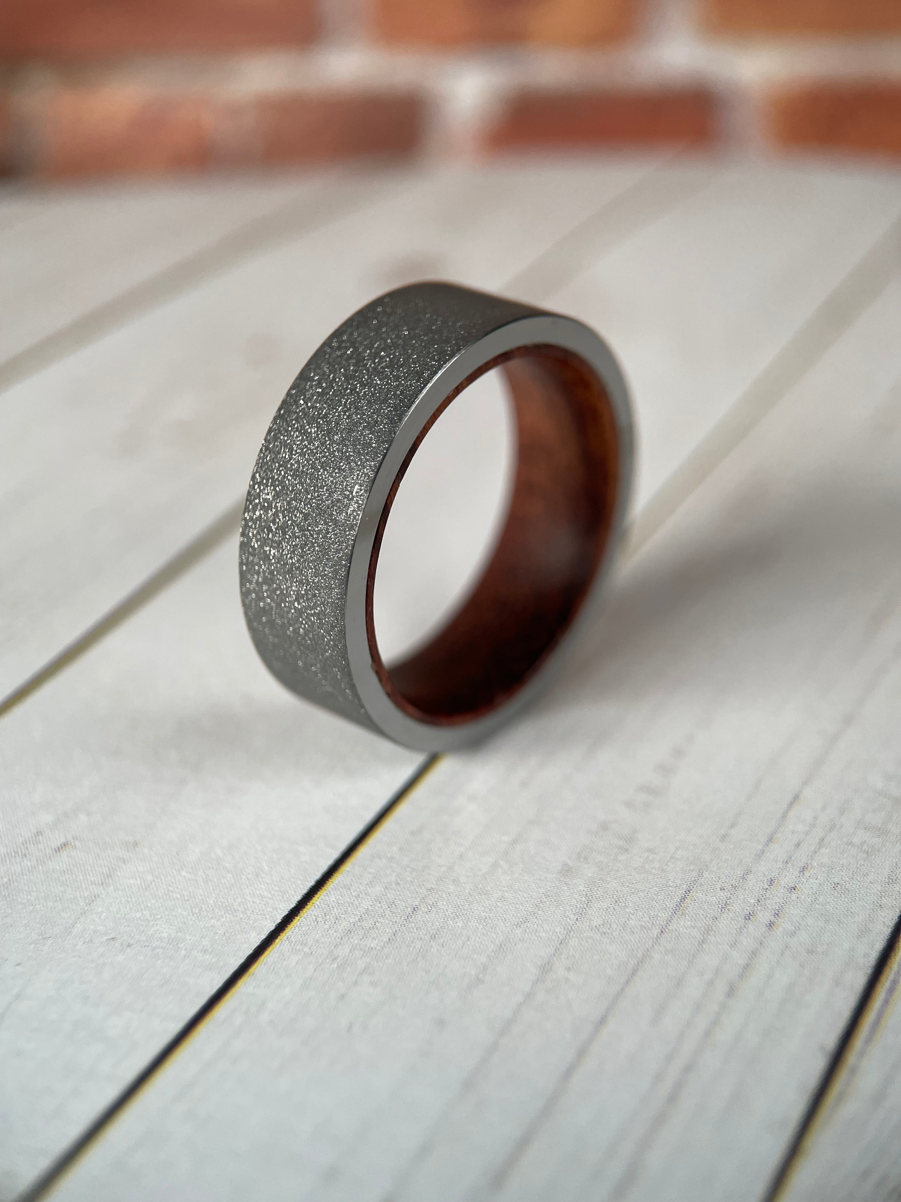 The Prometheus- The Redwood Liner and Sandblasted Tungsten Band