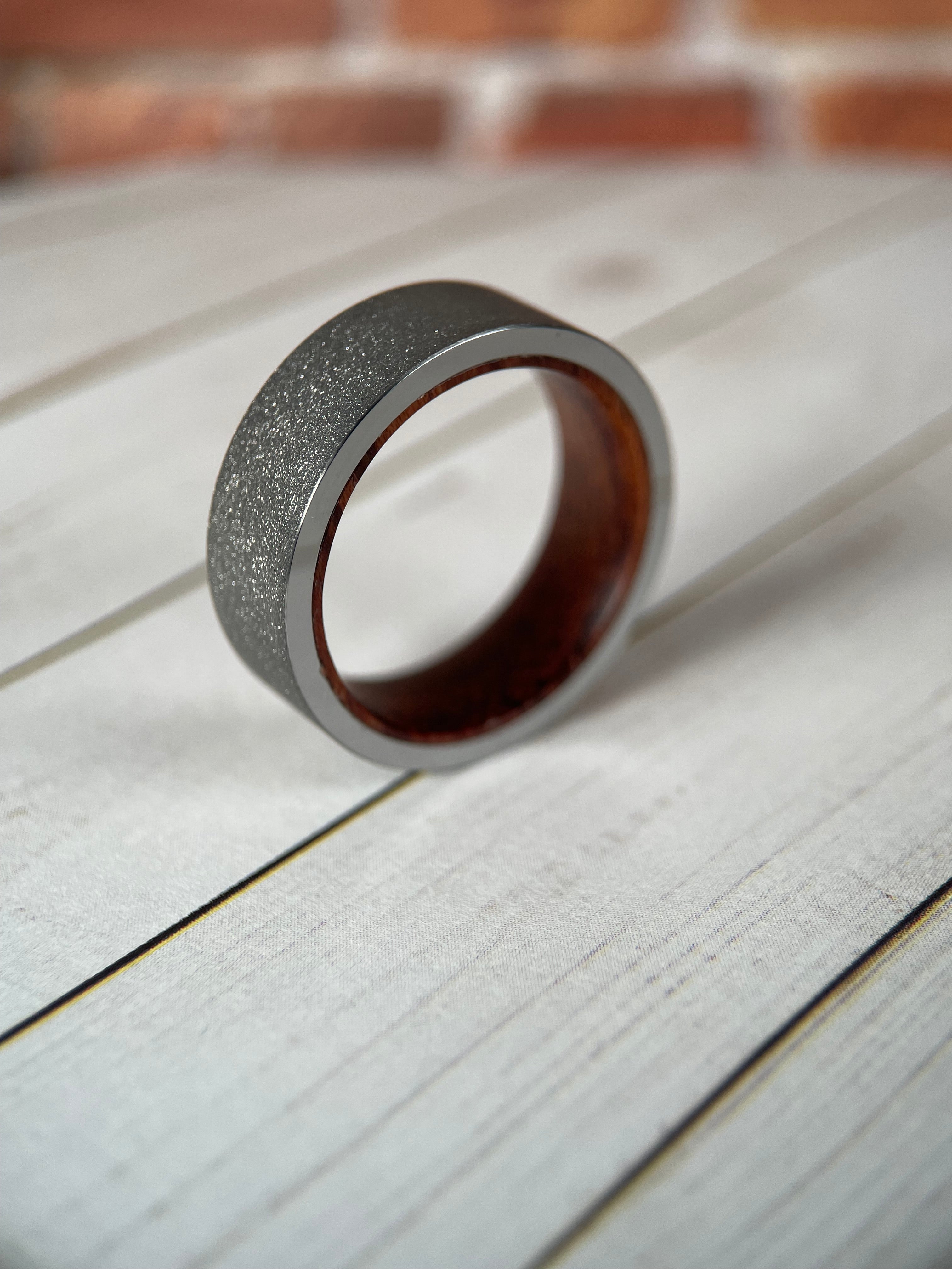 The Prometheus- The Redwood Liner and Sandblasted Tungsten Band