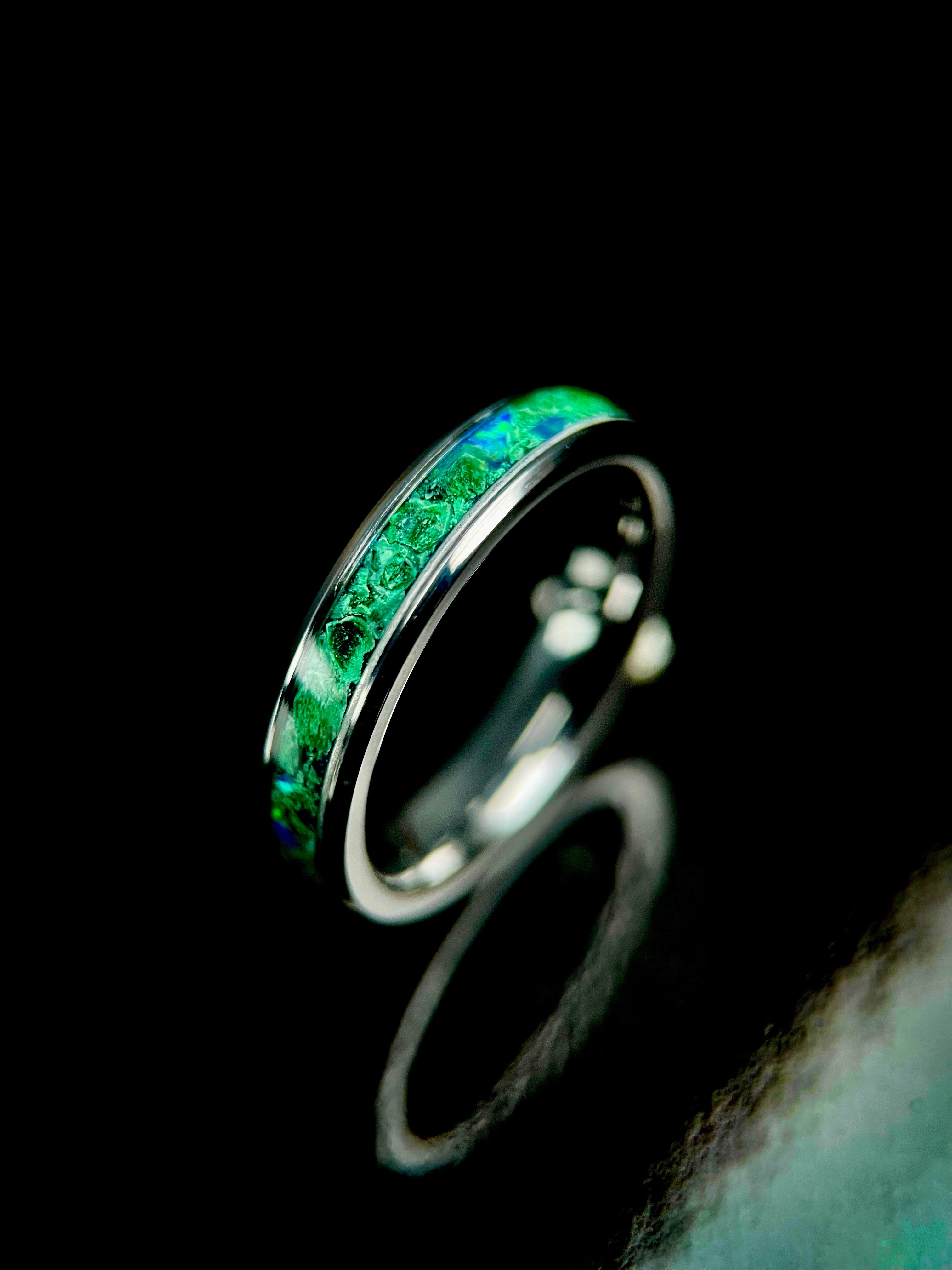 Altair : Malachite and Blue Opal Ring