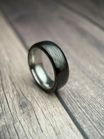 The Andromeda: Forged Carbon and Titanium Wedding Band