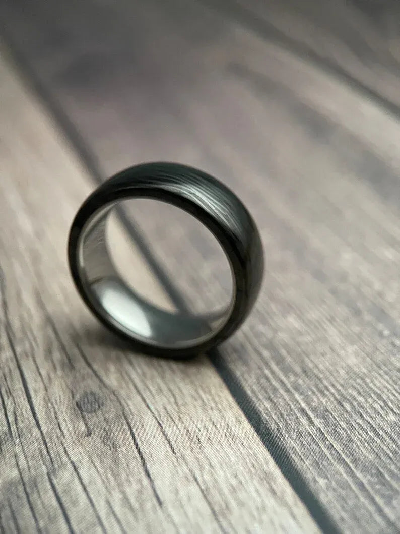 The Andromeda: Forged Carbon and Titanium Wedding Band