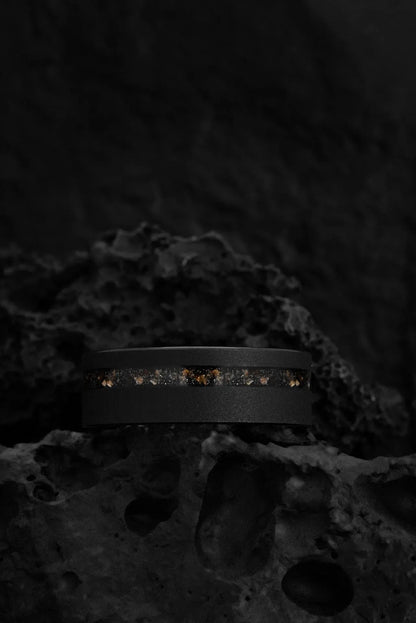 The Ares: Black Tungsten Dinosaur Bone Ring