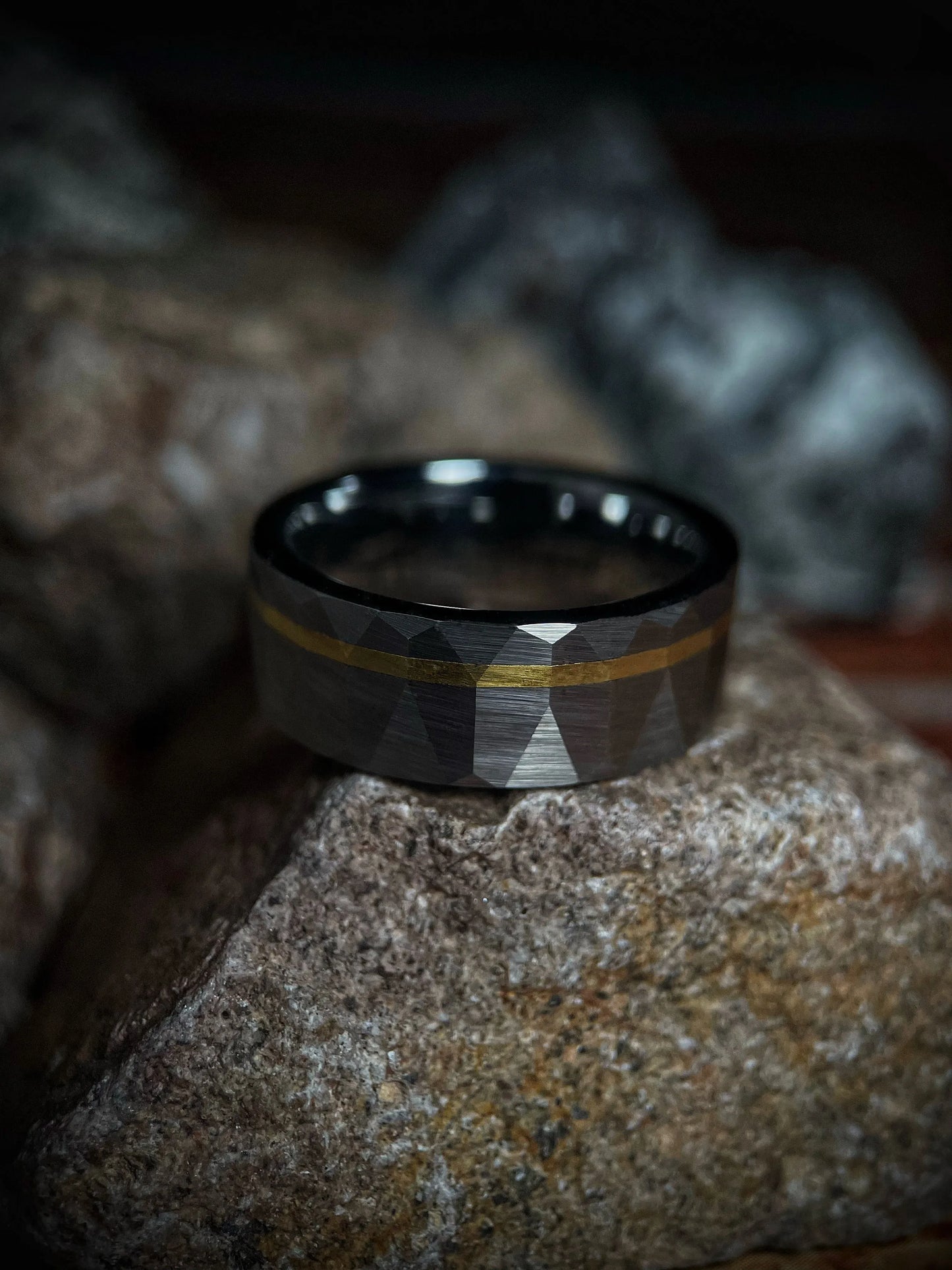 The Chimera: Finest Quality Tungsten Carbide and 14k Gold Ring