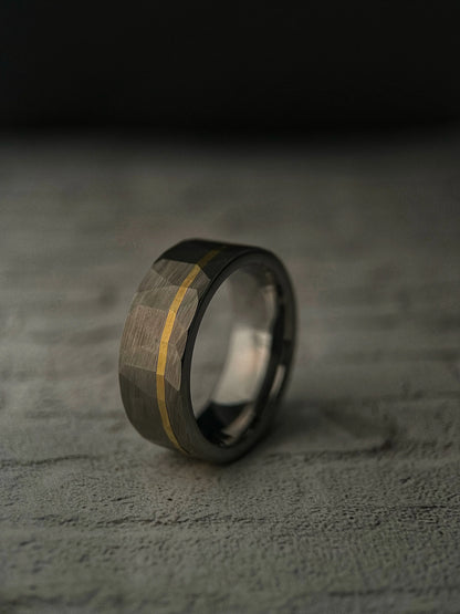 The Chimera: Finest Quality Tungsten Carbide and 14k Gold Ring