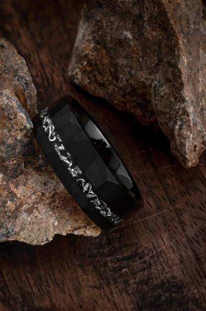 The Dionysus : Black Tungsten and Meteorite Elegance
