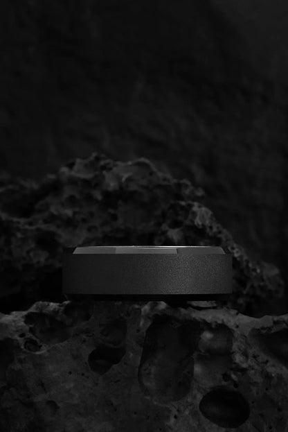 The Zephyrus : Contemporary Titanium and Black Brushed Tungsten Ring