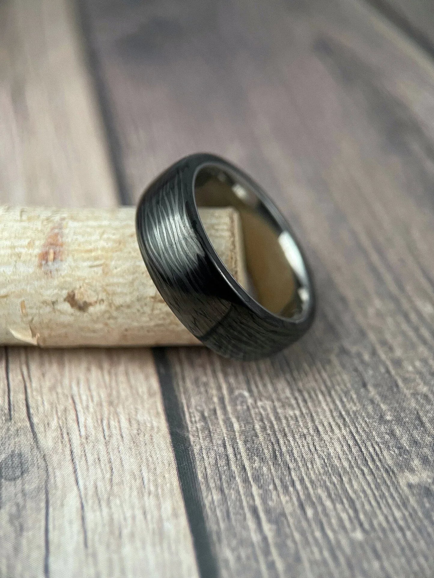 The Andromeda: Forged Carbon and Titanium Wedding Band