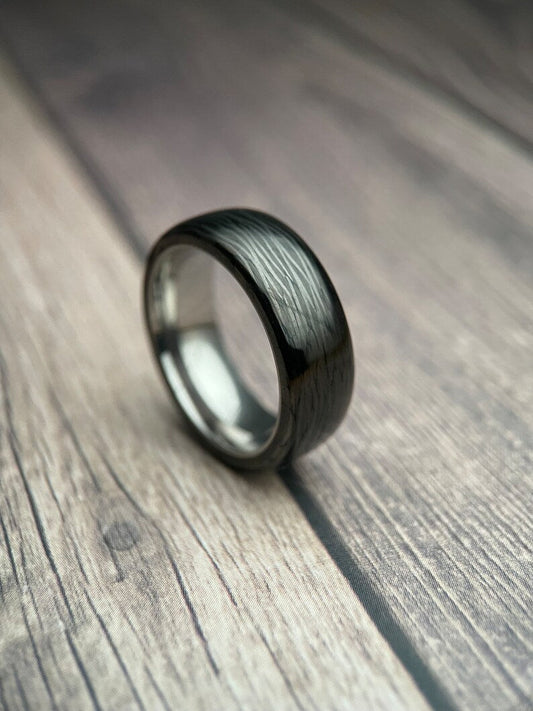 The Andromeda: Forged Carbon and Titanium Comfort-Fit Ring Regalia Rings
