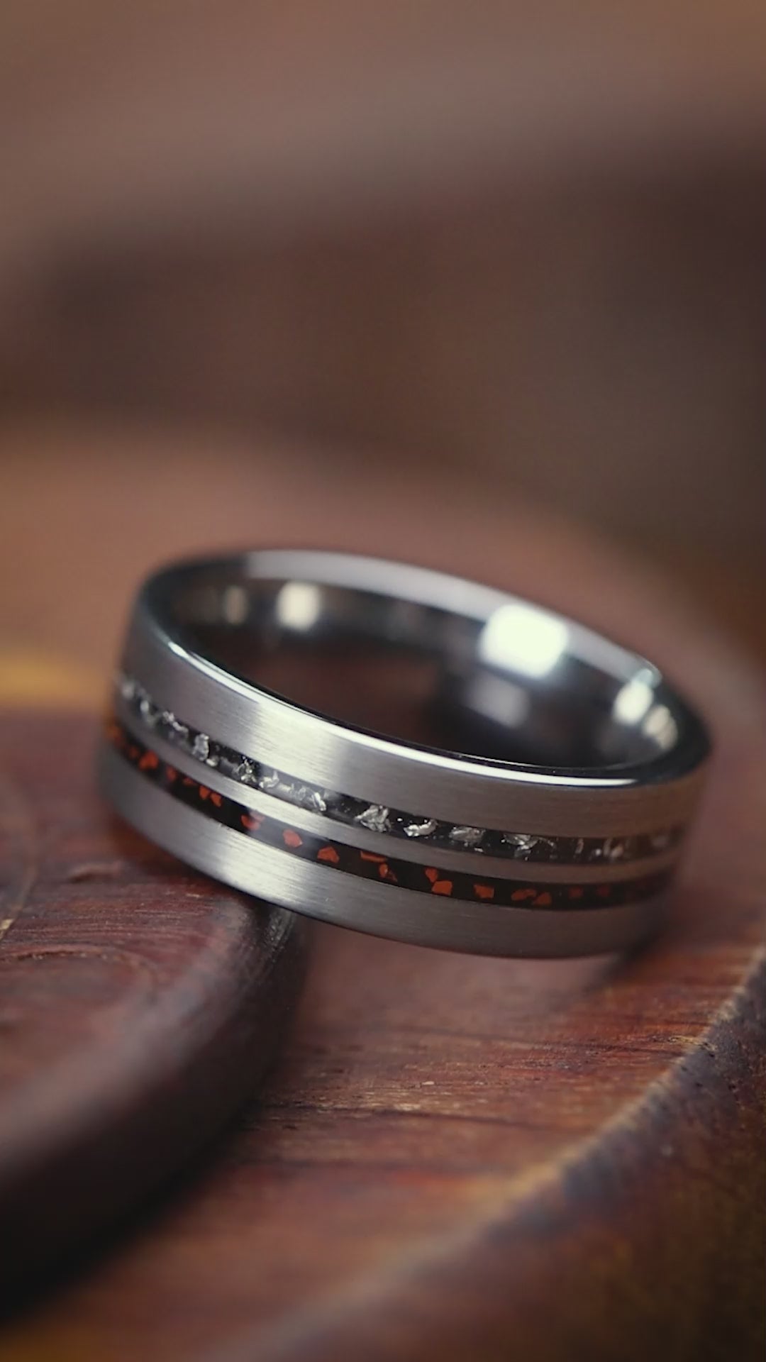 Celestial Legacy: T-Rex Bone and Gibeon Meteorite Ring