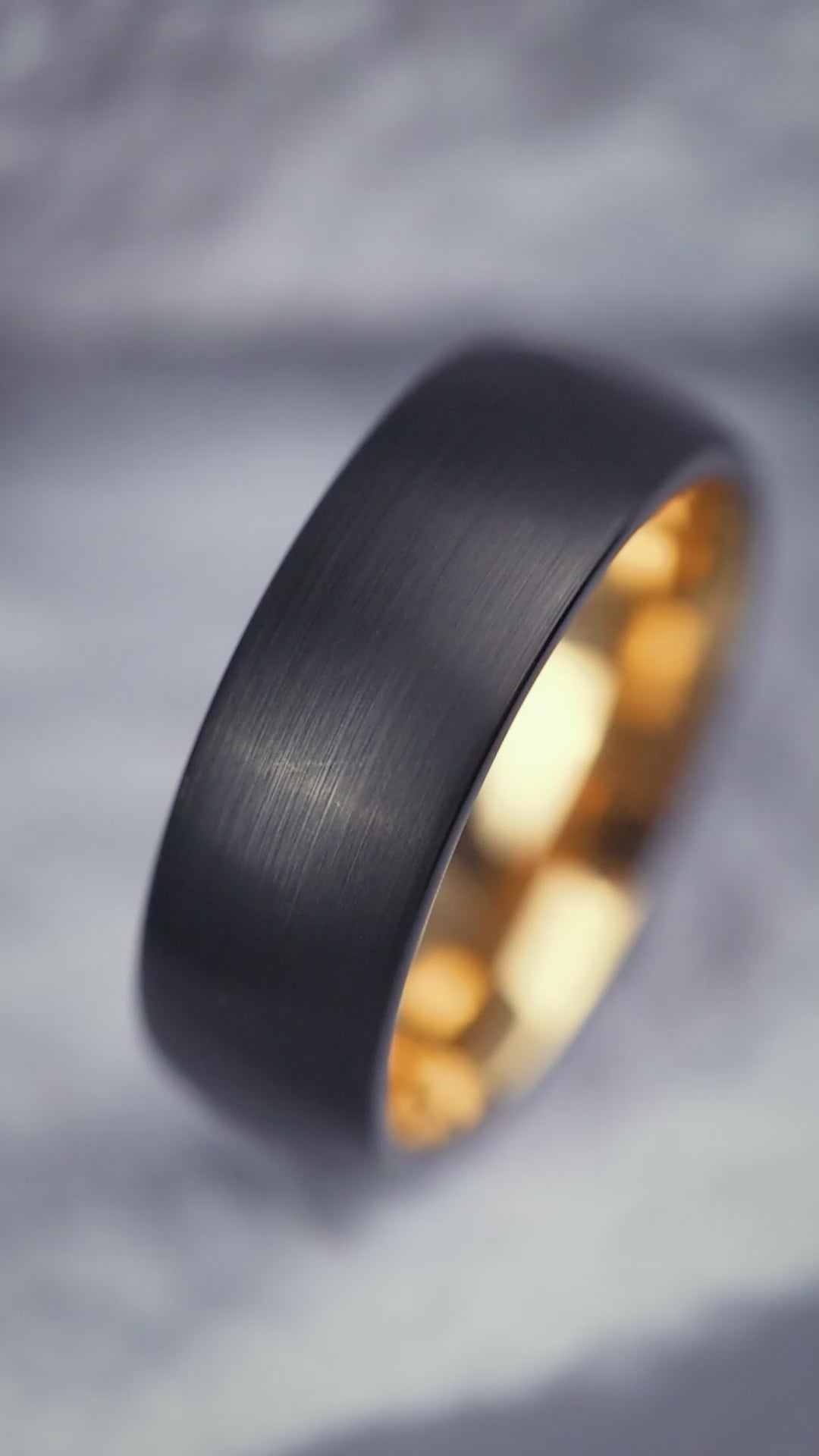 The Aquila: Rose Gold and Tungsten Carbide Wedding Band